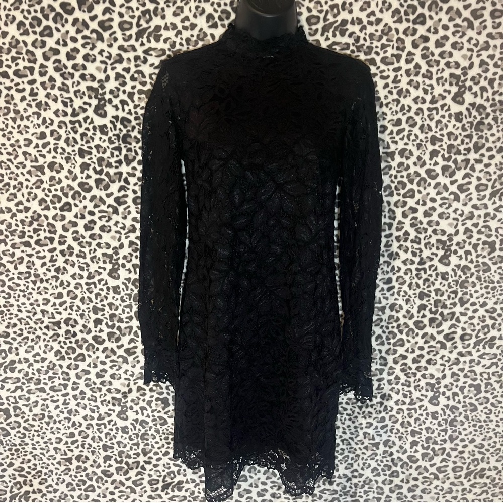 Black Lace Long Sleeve Dress